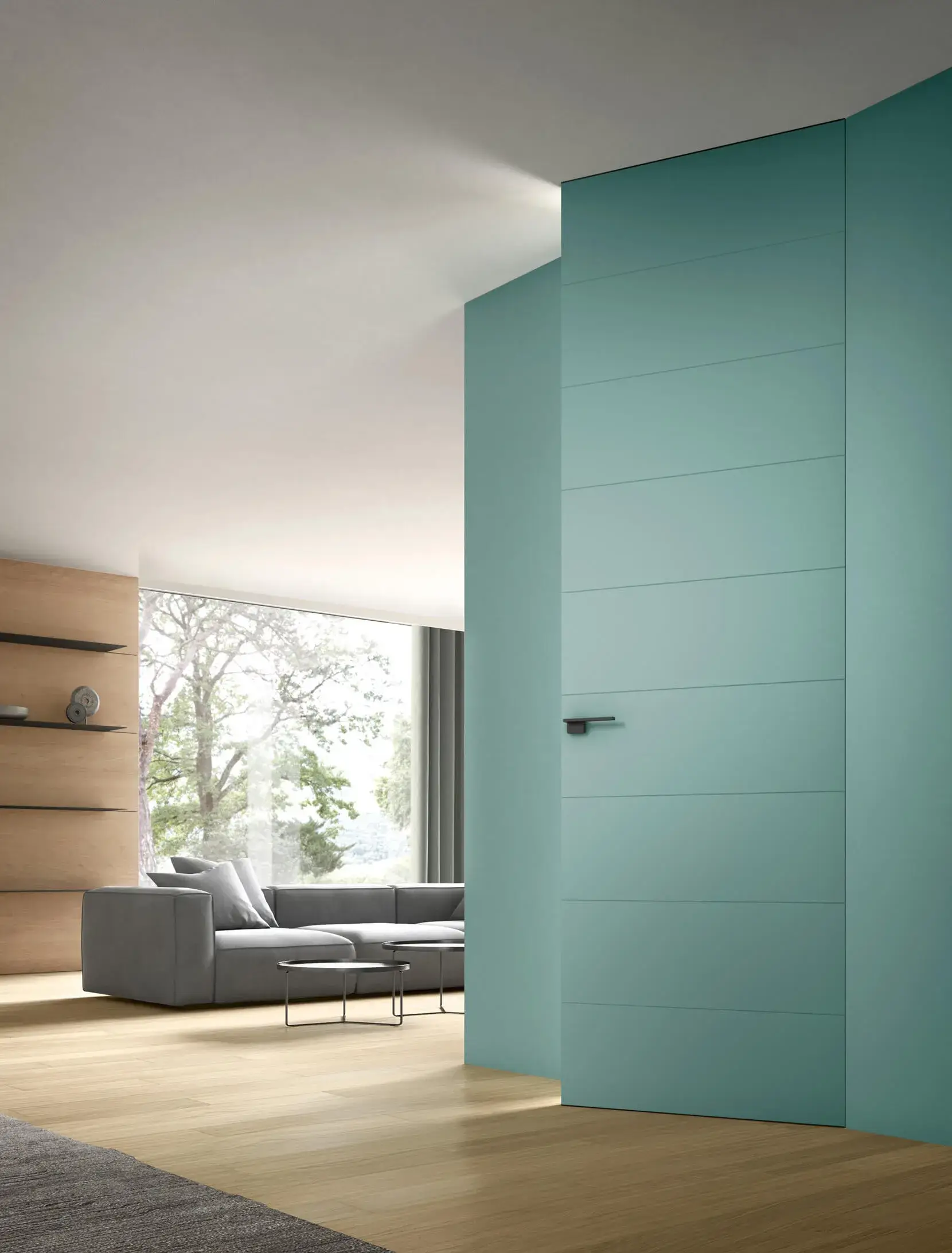 Porta Venus Design filo muro a tutta altezza color carta da zucchero